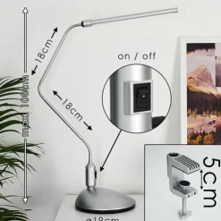 hofstein Lampes À Poser|lampe â clipper Winnipeg LED Argenté, 1 lumière