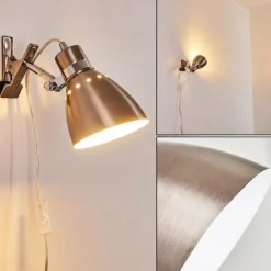 hofstein Lampes À Poser|Lampe à pince Stranderott Acier inoxydable, 1 lumière
