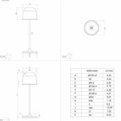 Lampe à poser Eglo MANNERA LED Rouille, 1 lumière