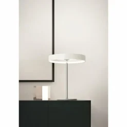 Luminaires Fabas Luce Éclairage Led|Lampe à poser Fabas Luce Double LED Chrome, Blanc, 1 lumière