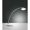 Luminaires Fabas Luce Éclairage Led|Lampe à poser Fabas Luce Hale LED Chrome, Blanc, 1 lumière