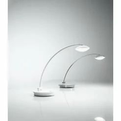 Luminaires Fabas Luce Éclairage Led|Lampe à poser Fabas Luce Hale LED Chrome, Blanc, 1 lumière