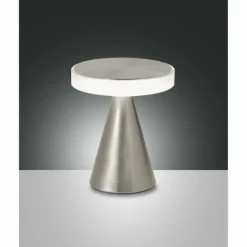 Luminaires Fabas Luce Éclairage Led|Lampe à poser Fabas Luce Neutra LED Nickel mat, 1 lumière