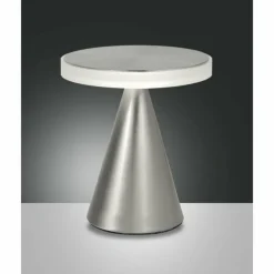Luminaires Fabas Luce Éclairage Led|Lampe à poser Fabas Luce Neutra LED Nickel mat, 1 lumière