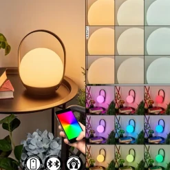 Lampe à poser Fair LED Noir, 1 lumière, Changeur de couleurs