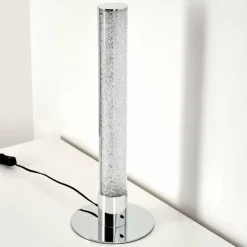hofstein Éclairage Led|Lampe à poser Flaut LED Chrome, 1 lumière, Télécommandes, Changeur de couleurs