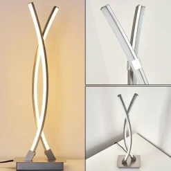 hofstein Lampes À Poser|Lampe à poser Horpmaal LED Nickel mat, 2 lumières