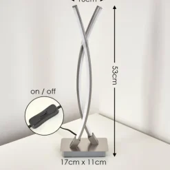 hofstein Lampes À Poser|Lampe à poser Horpmaal LED Nickel mat, 2 lumières