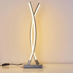 hofstein Lampes À Poser|Lampe à poser Horpmaal LED Nickel mat, 2 lumières