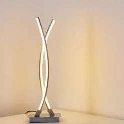 hofstein Lampes À Poser|Lampe à poser Horpmaal LED Nickel mat, 2 lumières