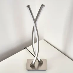 hofstein Lampes À Poser|Lampe à poser Horpmaal LED Nickel mat, 2 lumières