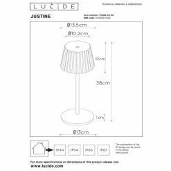 Lampe à poser Lucide JUSTINE LED Beige, 1 lumière