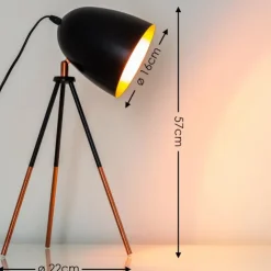 hofstein Lampes À Poser|Lampe à poser MONTREAL Cuivre, Noir, 1 lumière