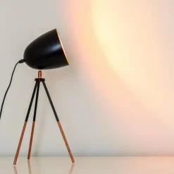 hofstein Lampes À Poser|Lampe à poser MONTREAL Cuivre, Noir, 1 lumière