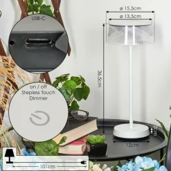 Lampe à poser Oundo LED Blanc, 1 lumière