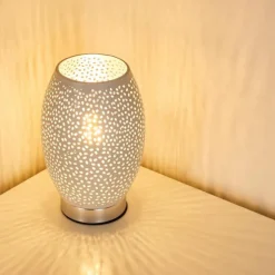 hofstein Lampes À Poser|Lampe à poser Saksborg Chrome, 1 lumière