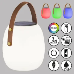 Lampe à poser SCHÖNER WOHNEN-Kollektion Bell LED Blanc, 1 lumière, Télécommandes, Changeur de couleurs