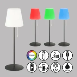 Lampe à poser SCHÖNER WOHNEN-Kollektion Talent LED Anthracite, 1 lumière, Télécommandes, Changeur de couleurs