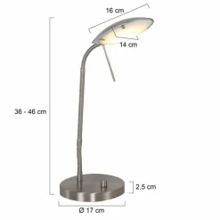 Luminaires Steinhauer Éclairage Led|Lampe à poser Steinhauer Mexlite LED Acier inoxydable, 1 lumière