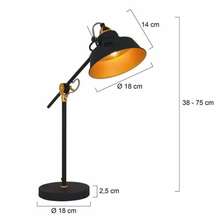 Luminaires Steinhauer Lampes À Poser|Lampe à poser Steinhauer Mexlite Noir, 1 lumière