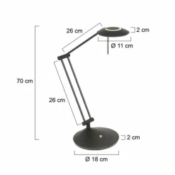 Luminaires Steinhauer Éclairage Led|Lampe à poser Steinhauer Zodiac LED Noir, 3 lumières