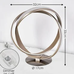 hofstein Éclairage Led|Lampe à poser Woyens LED Nickel mat, 1 lumière