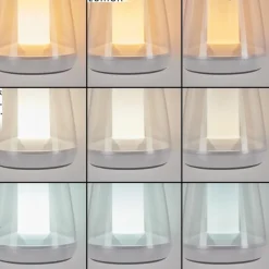 Lampe à poser Yari LED Gris, Transparent, Blanc, 1 lumière, Télécommandes, Changeur de couleurs
