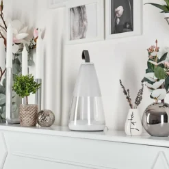 Lampe à poser Yari LED Gris, Transparent, Blanc, 1 lumière, Télécommandes, Changeur de couleurs