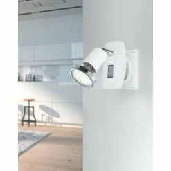 Luminaires Eglo Éclairage Led|lampe à prise électrique Eglo MINI LED Chrome, Gris, Blanc, 1 lumière