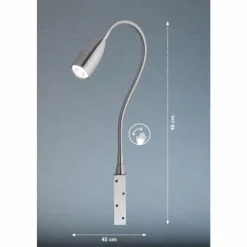 Luminaires Fischer & Honsel Éclairage Led|Lampe de chevet Honsel Sten LED Nickel mat, 1 lumière