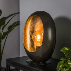 hofstein Lampes À Poser|Lampe de table Avenue Nickel mat, Noir, 1 lumière