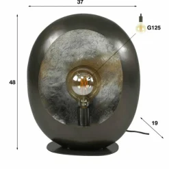 hofstein Lampes À Poser|Lampe de table Avenue Nickel mat, Noir, 1 lumière
