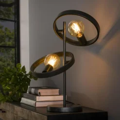 hofstein Lampes À Poser|Lampe de table Hover Anthracite, 1 lumière
