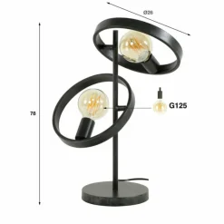 hofstein Lampes À Poser|Lampe de table Hover Anthracite, 1 lumière