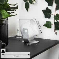 Lampe de table Ledo Argenté, 1 lumière, Télécommandes, Changeur de couleurs