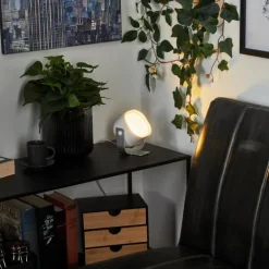 Lampe de table Ledo Argenté, 1 lumière, Télécommandes, Changeur de couleurs