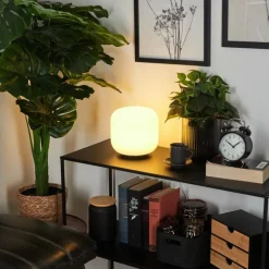 Lampe de table Loural LED Nickel mat, 1 lumière, Télécommandes, Changeur de couleurs