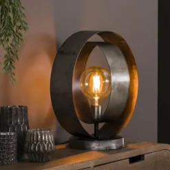 hofstein Lampes À Poser|Lampe de table Rotar Argent Oxydé, 1 lumière