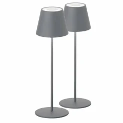 FHL easy Éclairage Led|Lampe de table 2 set Cosenza LED Gris, 1 lumière, Changeur de couleurs
