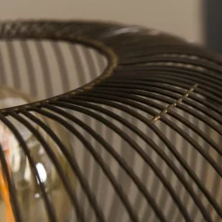 hofstein Lampes À Poser|Lampe de table Vagney Nickel mat, Noir, 1 lumière