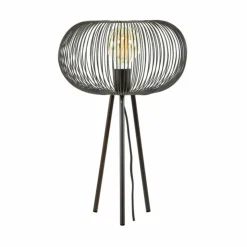 hofstein Lampes À Poser|Lampe de table Vagney Nickel mat, Noir, 1 lumière