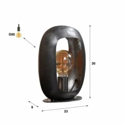 hofstein Lampes À Poser|Lampe de table Arch Nickel mat, Noir, 1 lumière