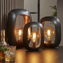 hofstein Lampes À Poser|Lampe de table Arch Nickel mat, Noir, 1 lumière