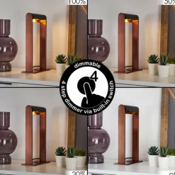 hofstein Lampes À Poser|Lampe de table Denhigh LED Cuivre, Noir, 1 lumière