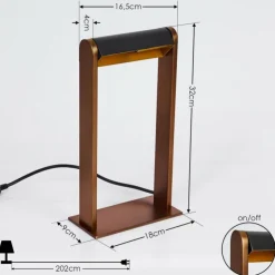 hofstein Lampes À Poser|Lampe de table Denhigh LED Cuivre, Noir, 1 lumière
