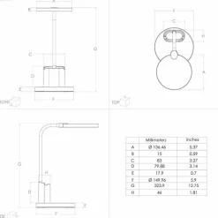 Luminaires Eglo Éclairage Led|Lampe de table Eglo BROLINI LED Noir, 1 lumière
