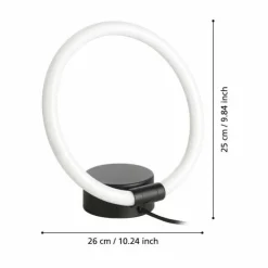 Luminaires Eglo Éclairage Led|Lampe de table Eglo CARANACOA LED Noir, 1 lumière
