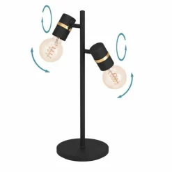 Luminaires Eglo Lampes À Poser|Lampe de table Eglo LURONE Laiton, Noir, 2 lumières