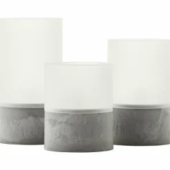 Lampe de table extérieure set de 3 Brilliant Bougie LED Gris, 1 lumière