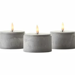 Lampe de table extérieure set de 3 Brilliant Bougie LED Gris, 1 lumière